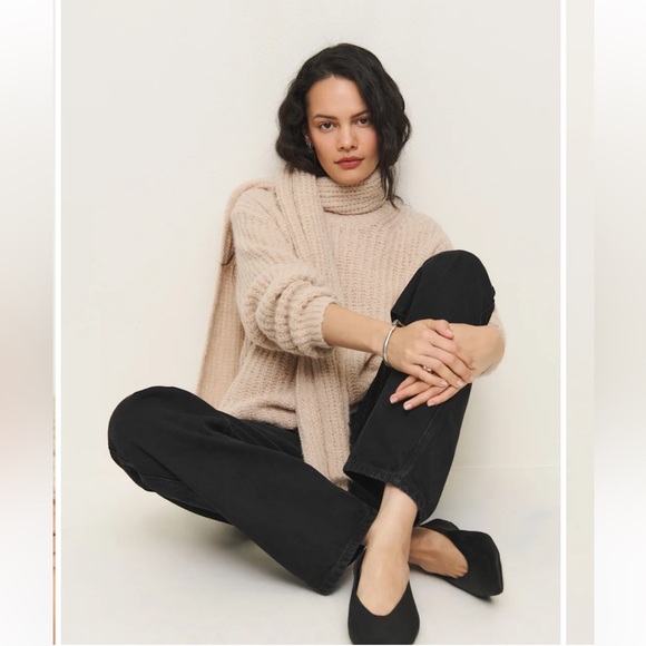 NEW Reformation Spence Scarf Sweater Natural - Size S - Picture 5 of 6